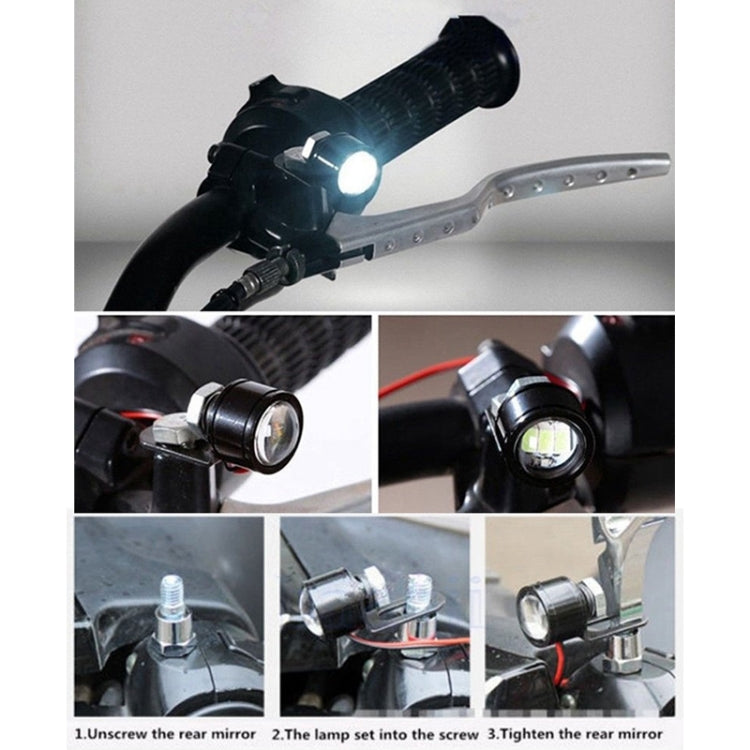 2 PCS 12V 3W Red Light Eagle Eyes LED Strobe Light For Motorcycle ，Wire Length: 90cm - Eagle Eye Lights by buy2fix | Online Shopping UK | buy2fix