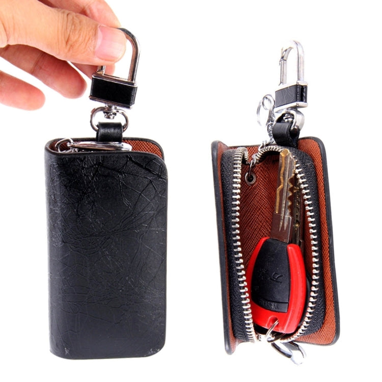 Universal Leather Roots Texture Waist Hanging Zipper Wallets Key Holder Bag (No Include Key)(Black) - Car Key Cases by buy2fix | Online Shopping UK | buy2fix