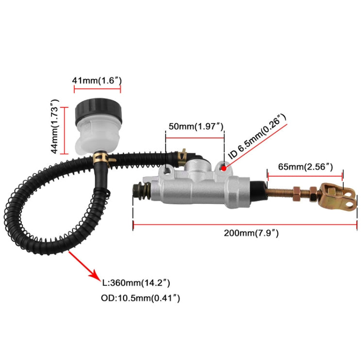 Motorcycles Rear Brake Master Cylinder Pump for Honda Sportrax 400 TRX400EX 1999-2008 (Gold) - In Car by buy2fix | Online Shopping UK | buy2fix