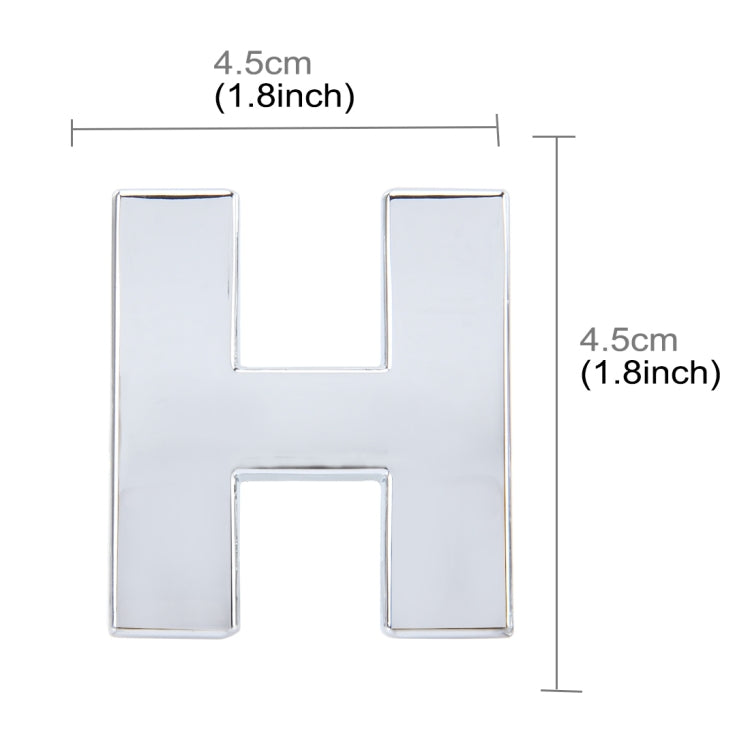 Car Vehicle Badge Emblem 3D English Letter H Self-adhesive Sticker Decal, Size: 4.5*4.5*0.5cm - 3D Metal Sticker by buy2fix | Online Shopping UK | buy2fix