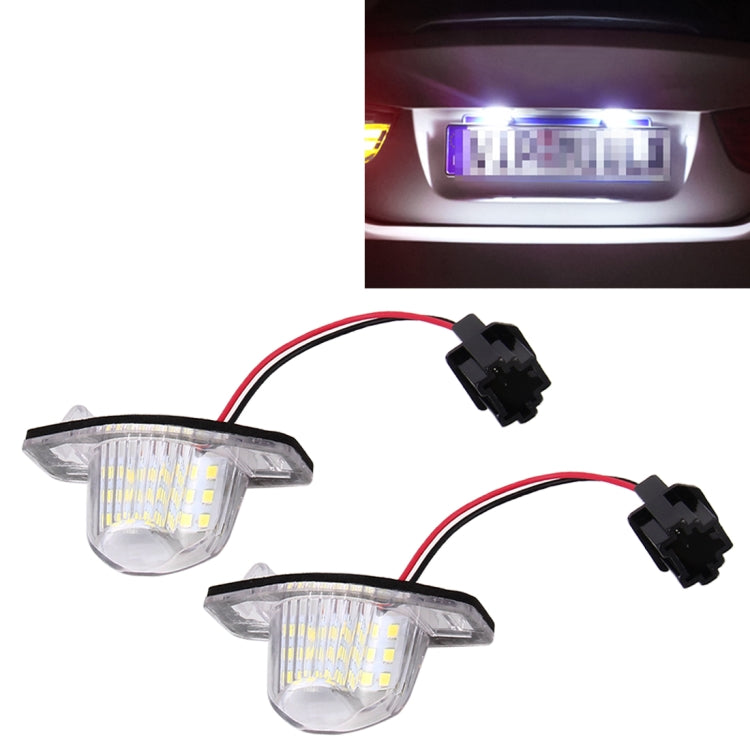 2 PCS DC 12V 2W 120LM 6000K LED License Plate Light 18-SMD 3528 Bulbs Lamps for Honda JAZZ(FIT) 02-17, Odyssay 08-17, Stream 01-05, CR-V 07-17 - License Plate Lights by buy2fix | Online Shopping UK | buy2fix