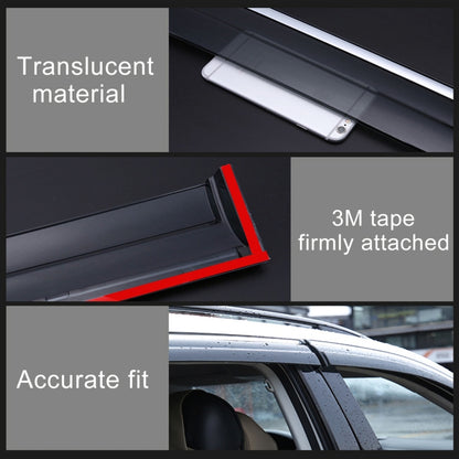 4 PCS Window Sunny Rain Visors Awnings Sunny Rain Guard for Honda Fit 2014-2018 Version Third Generation Hatchback - Window Foils & Solar Protection by buy2fix | Online Shopping UK | buy2fix