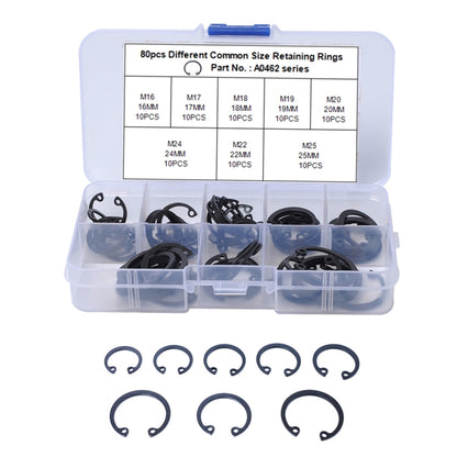 80 PCS Car C Shape Circlip Snap Ring Assortment Retaining Rings - In Car by buy2fix | Online Shopping UK | buy2fix