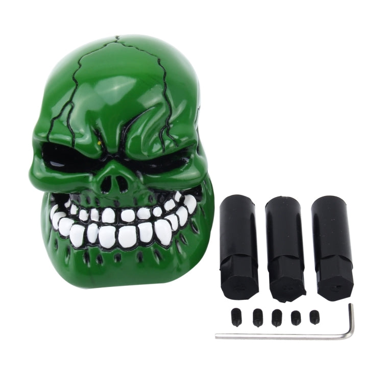 Universal Skull Head Shape ABS Manual or Automatic Gear Shift Knob  with Three Rubber Covers Fit for All Car(Green) - Shift Knob by buy2fix | Online Shopping UK | buy2fix