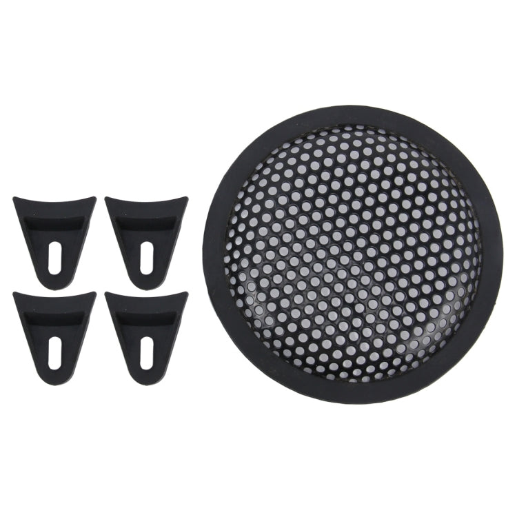 5 inch Car Auto Metal Mesh Black Round Hole Subwoofer Loudspeaker Protective Cover Mask Kit with Fixed Holder - In Car by buy2fix | Online Shopping UK | buy2fix