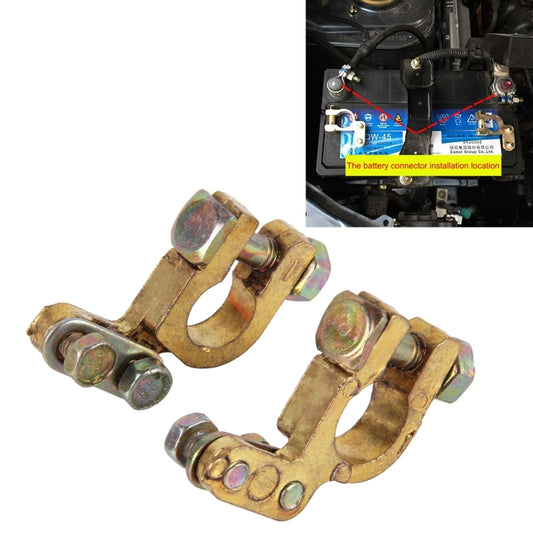 2 PCS Brass Positive and Negative Car Battery Connectors Terminals Clamps Clips, Inner Diameter: 1.2cm - In Car by buy2fix | Online Shopping UK | buy2fix