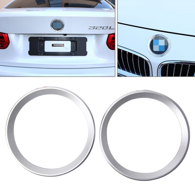 2 PCS Car Logo Decorative Circle Steering Wheel Decoration Ring Sticker Logo Car Styling Modification Car Front Logo Ring Decoration Rear Cover Trim Hood Emblem Rings for BMW 5 Series(Silver) - Decoration Rings by buy2fix | Online Shopping UK | buy2fix