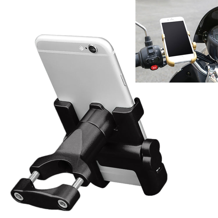 Motorcycle Handlebar Aluminum Alloy Phone Bracket, Suitable for 60-100mm Device(Black) - Holder by buy2fix | Online Shopping UK | buy2fix