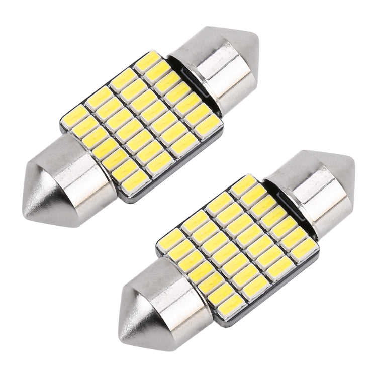 2 PCS 31mm DC12V / 1.2W / 6000K / 80LM 28LEDs SMD-3014 Car License Plate Light / Dome Light, with Decoder - Dome Lights by buy2fix | Online Shopping UK | buy2fix