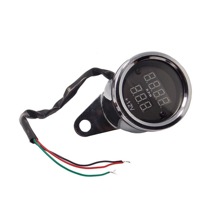 2 in 1 Universal Digital Display Waterproof LED Voltage Meter Tachometer for DC 12V Motorcycle - Electrical Instruments by buy2fix | Online Shopping UK | buy2fix