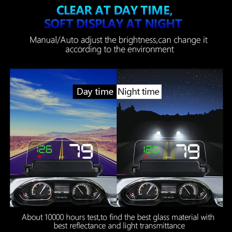 C500 Car HUD Virtual HD Projection Head-up Display, With Adjustable Reflection Board, Speed & RPM & Water Temperature & Oil Consumption & Driving Distance / Time & Voltage Display, Over Speed Alarm, Connect OBD2 Interface(Green) - Head Up Display System by buy2fix | Online Shopping UK | buy2fix