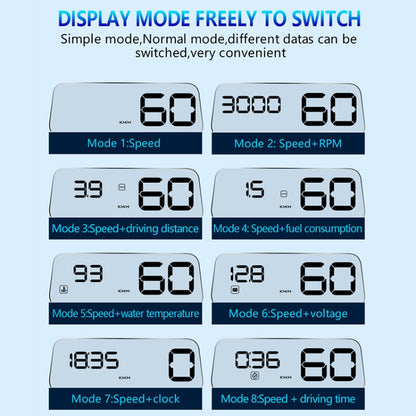 C500 Car HUD Virtual HD Projection Head-up Display, With Adjustable Reflection Board, Speed & RPM & Water Temperature & Oil Consumption & Driving Distance / Time & Voltage Display, Over Speed Alarm, Connect OBD2 Interface(Green) - Head Up Display System by buy2fix | Online Shopping UK | buy2fix