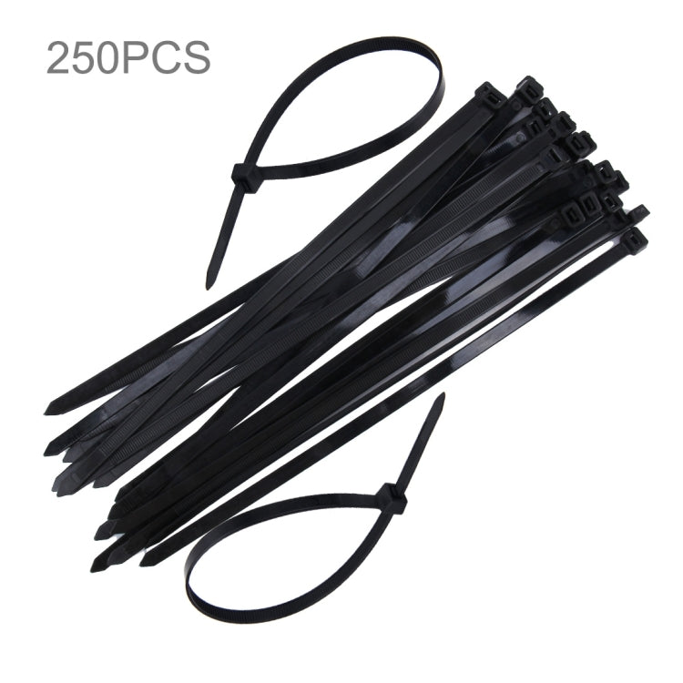 250 PCS 8mm*300mm Nylon Cable Ties(Black) - In Car by buy2fix | Online Shopping UK | buy2fix