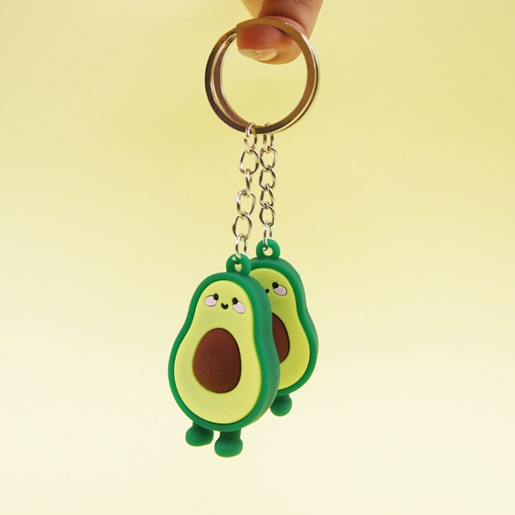 10 PCS Cute Fruit Jewelry Soft Silicone Cartoon Anthropomorphic Avocado Key Ring - Key Rings by buy2fix | Online Shopping UK | buy2fix