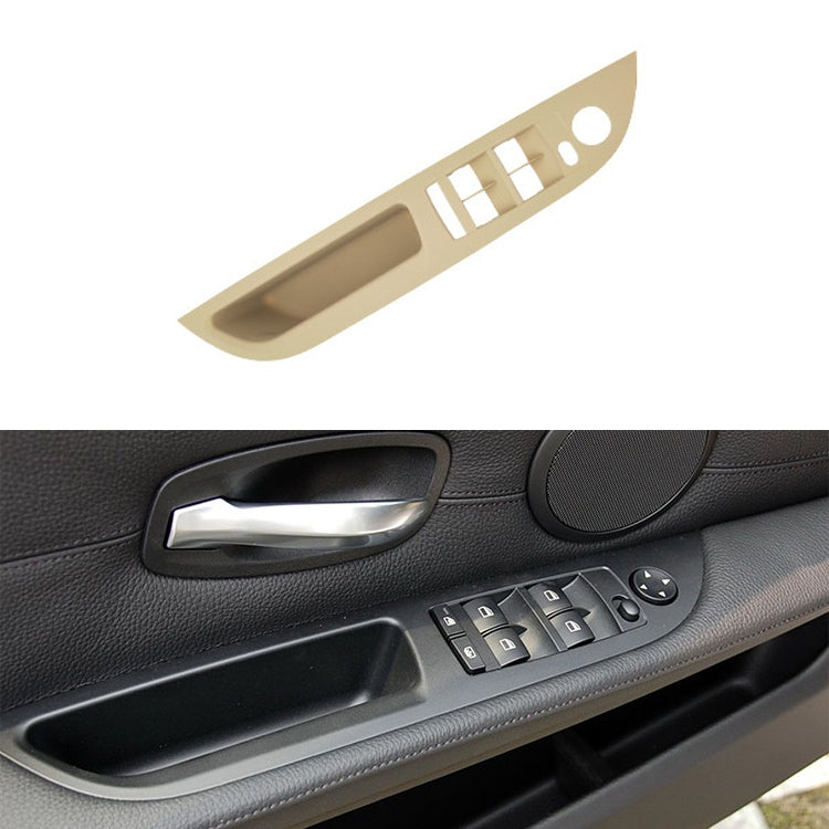 Car Left Front Door Window Lift Switch Trim Panel 51416983705 for BMW E60 2008-2010, Left Driving Standard Version (Beige) - In Car by buy2fix | Online Shopping UK | buy2fix