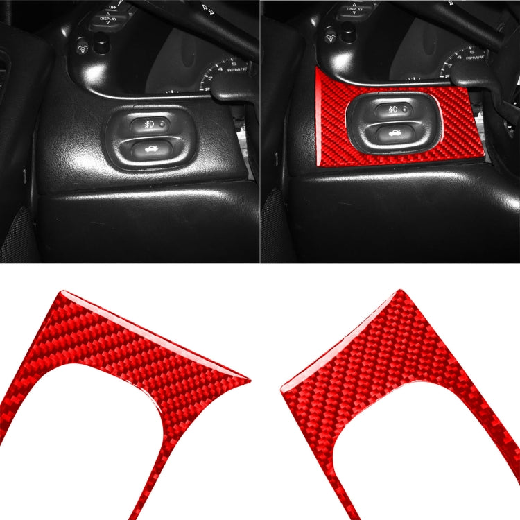 Carbon Fiber Car Headlight Switch Panel Sticker for Chevrolet Corvette C5 1998-2004, Left Drive(Red) - In Car by buy2fix | Online Shopping UK | buy2fix