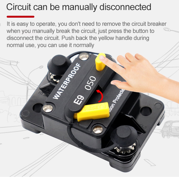 Off-road Vehicle / Automatic 50A Manual Circuit Breaker Overcurrent Protector - In Car by buy2fix | Online Shopping UK | buy2fix