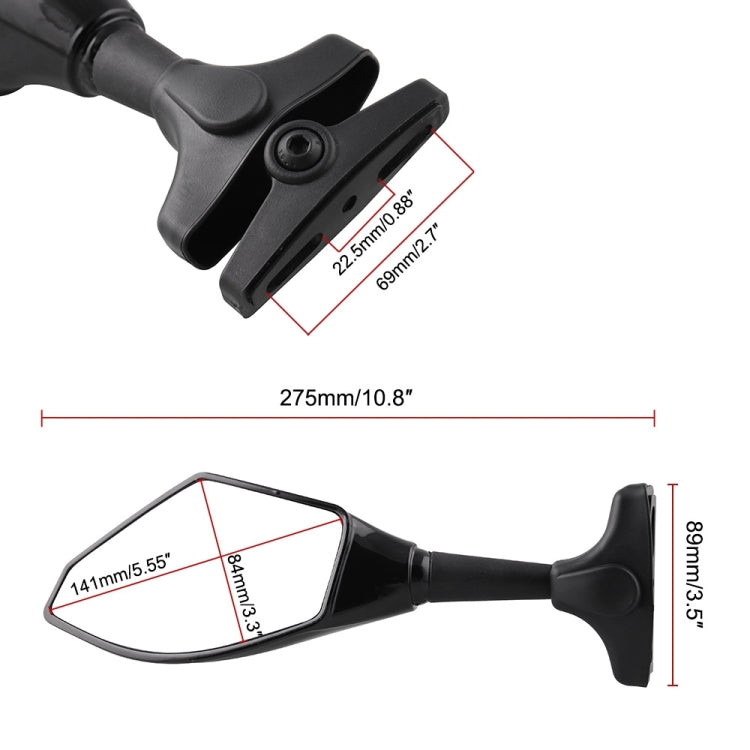 Motorcycle Modified Rear View Mirror Set with Light for Kawasaki (Carbon Fiber Black) - In Car by buy2fix | Online Shopping UK | buy2fix