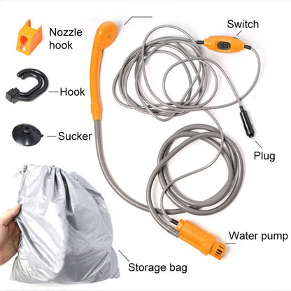 12V Portable Outdoor Car Electric Shower Sprinkler Washer (Orange) -  by buy2fix | Online Shopping UK | buy2fix