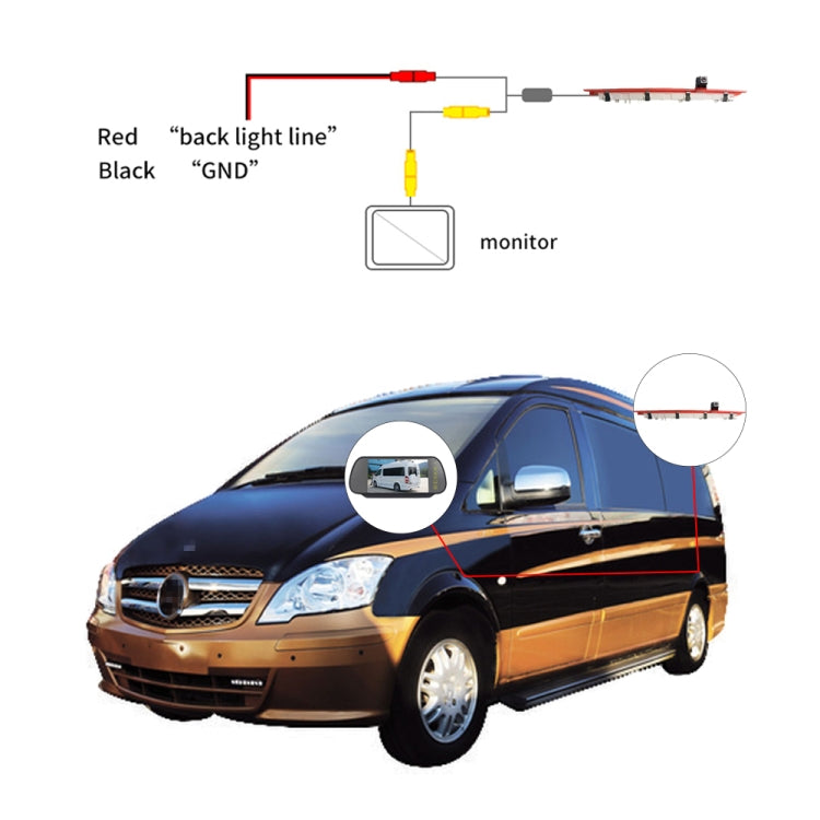 PZ468 Car Waterproof 170 Degree Brake Light View Camera for Mercedes-Benz Vito 2016 - In Car by buy2fix | Online Shopping UK | buy2fix