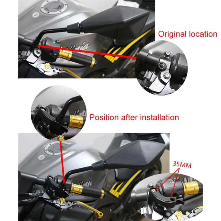 SF-YSZ-2 Mirror Code Motorcycle Modification Aluminum Alloy CNC Rearview Extension Bracket Set (Titanium Color) - In Car by buy2fix | Online Shopping UK | buy2fix