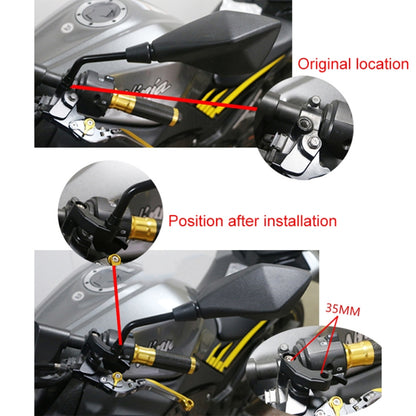 SF-YSZ-2 Mirror Code Motorcycle Modification Aluminum Alloy CNC Rearview Extension Bracket Set (Black) - In Car by buy2fix | Online Shopping UK | buy2fix