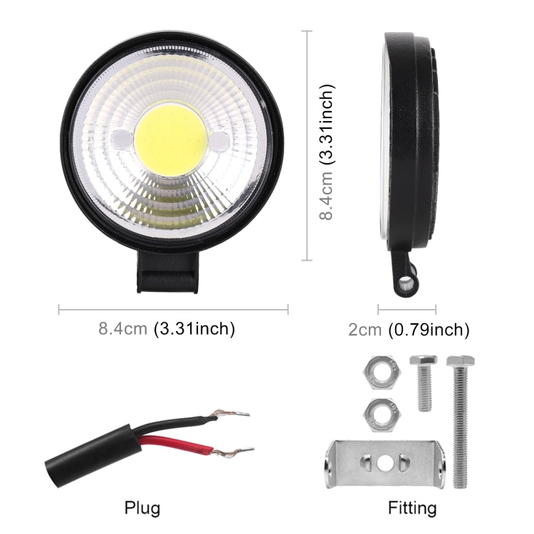 Car Round Work Light with COB Lamp Beads - In Car by buy2fix | Online Shopping UK | buy2fix