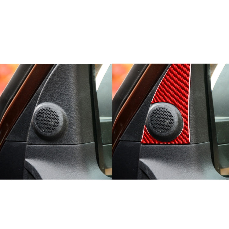 2 PCS / Set Carbon Fiber Car A-pillar Speaker Panel Decorative Sticker for Toyota Tundra 2014-2018,Left and Right Drive Universal (Red) - In Car by buy2fix | Online Shopping UK | buy2fix