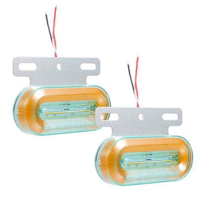 2 PCS 24V 12LED Car Oval Side Lamp (Yellow Light) - In Car by buy2fix | Online Shopping UK | buy2fix