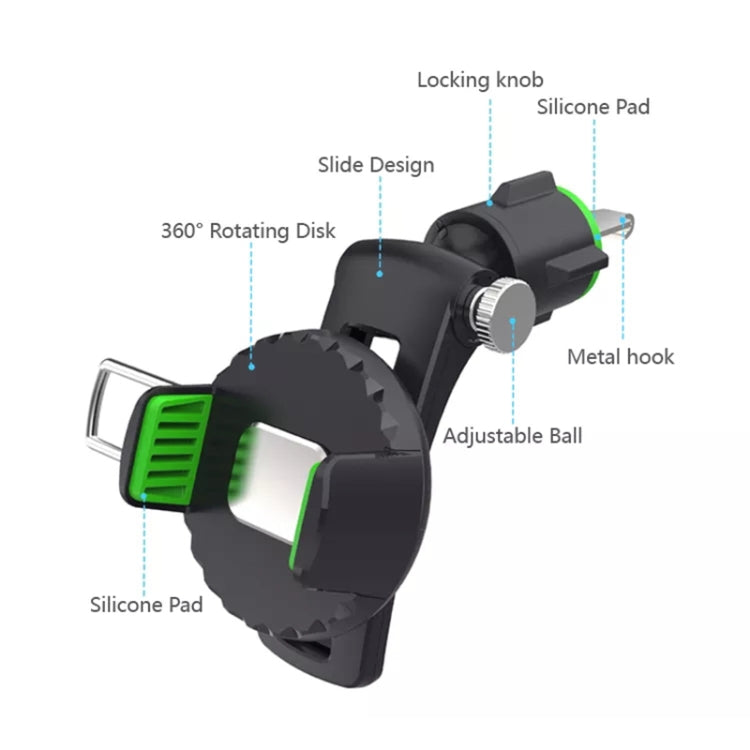 Multifunctional Car Air Conditioner Air Outlet Phone Holder (Green) - In Car by buy2fix | Online Shopping UK | buy2fix