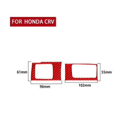 2 PCS Set for Honda CRV 2007-2011 Carbon Fiber Car Central Control Card Box Panel Decorative Sticker, Right Drive (Red) - In Car by buy2fix | Online Shopping UK | buy2fix