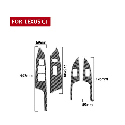 Car Carbon Fiber Window Lift Decorative Sticker for Lexus CT 2011-2017, Left Drive - In Car by buy2fix | Online Shopping UK | buy2fix