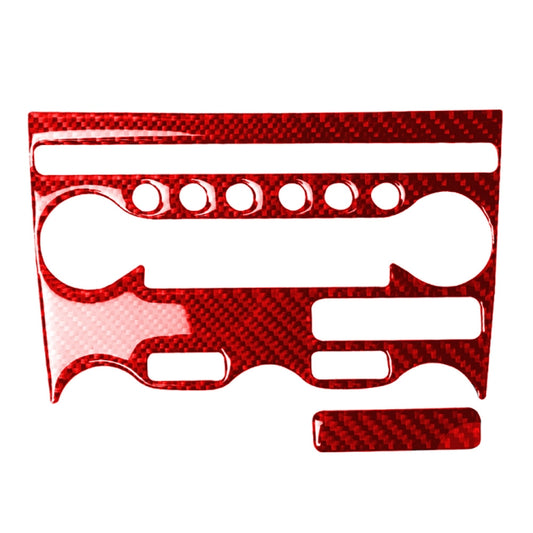 2 in 1 Car Carbon Fiber Air Conditioning Adjustment Panel Decorative Sticker for Nissan 370Z / Z34 2009-, Left and Right Drive Universal (Red) - In Car by buy2fix | Online Shopping UK | buy2fix