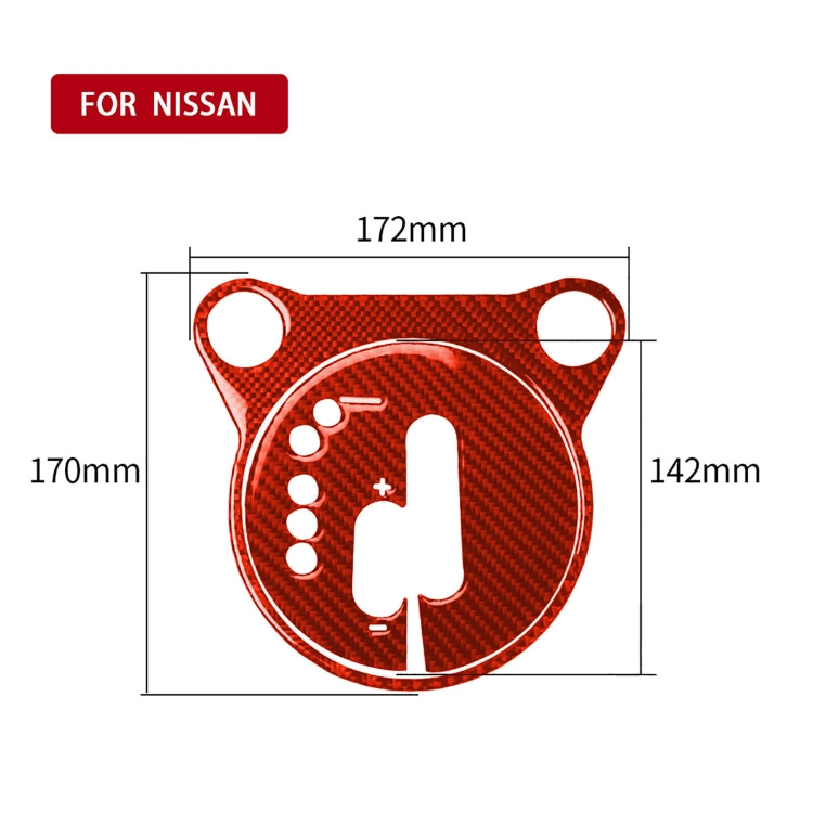 2 in 1 Car Carbon Fiber Automatic Gear Shifting Transmission Panel Decorative Sticker for Nissan 370Z / Z34 2009-, Left Drive (Red) - In Car by buy2fix | Online Shopping UK | buy2fix