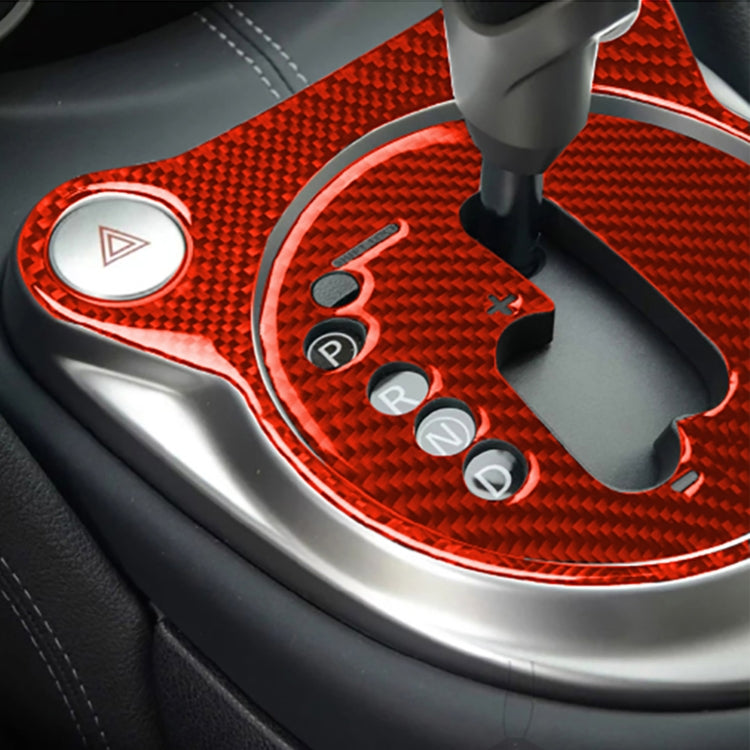 2 in 1 Car Carbon Fiber Automatic Gear Shifting Transmission Panel Decorative Sticker for Nissan 370Z / Z34 2009-, Left Drive (Red) - In Car by buy2fix | Online Shopping UK | buy2fix