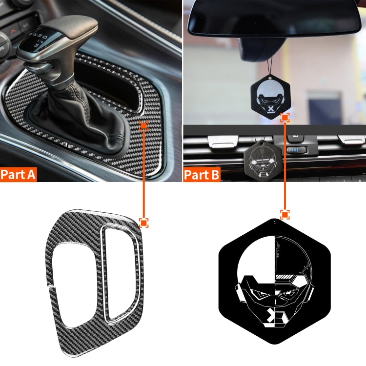 2 PCS / Set Carbon Fiber Car Gear Storage Box Decorative Sticker for Dodge Challenger 2015 to Now, Left Driving -  by buy2fix | Online Shopping UK | buy2fix