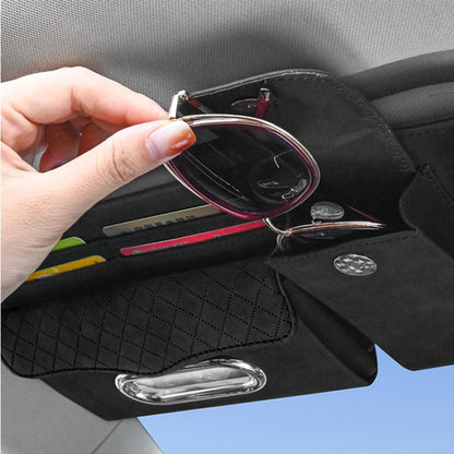 Car Nappa Leather Sun Visor Storage Clip (Grey) - In Car by buy2fix | Online Shopping UK | buy2fix