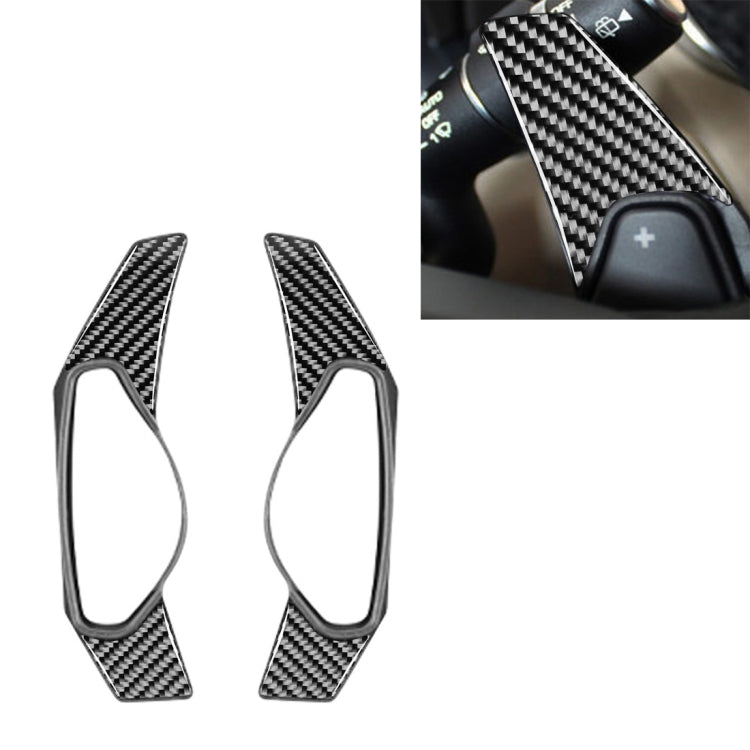 2 PCS Car Carbon Fiber Steering Wheel Paddle Decorative Stickers for Jaguar F-PACE X761 XE X760 XF X260 2016-2020, Left and Right Drive Universal -  by buy2fix | Online Shopping UK | buy2fix