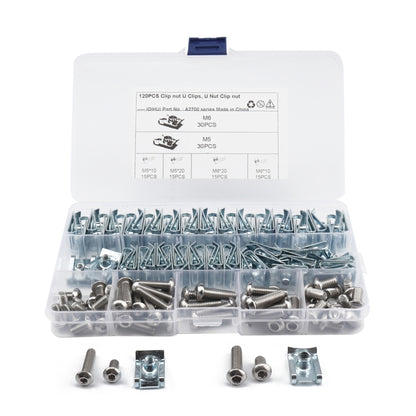 120 PCS B Nut Kit Spire Clips Zinc Speed Fasteners Lug Nuts - In Car by buy2fix | Online Shopping UK | buy2fix