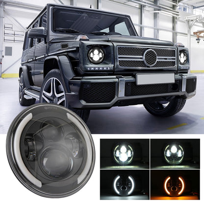 7 inch H4 / H13 DC 9V-30V 3000LM 3000K-6000K 25W Car Round Shape LED Headlight Lamps for Jeep Wrangler, with Angel Eye - In Car by buy2fix | Online Shopping UK | buy2fix