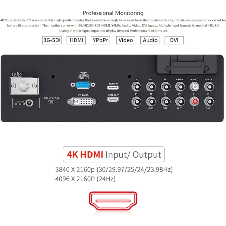 SEETEC 4K215-9HSD-CO 1920x1080 21.5 inch SDI / HDMI Full HD Director Box Camera Field Monitor - Camera Accessories by SEETEC | Online Shopping UK | buy2fix