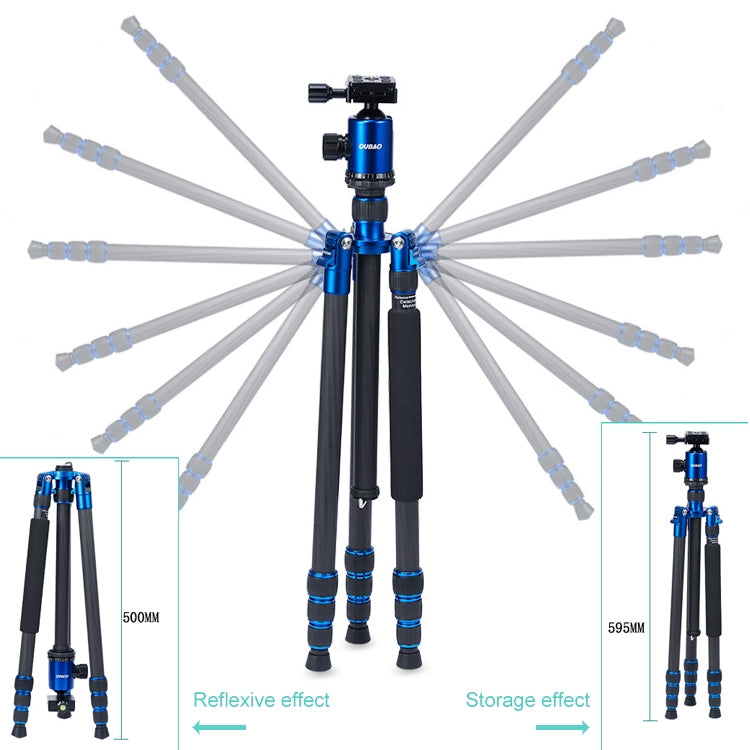 TRIOPO Oubao C-608S Adjustable Portable Carbon Fiber Tripod with Ball Head for SLR Camera - Camera Accessories by TRIOPO | Online Shopping UK | buy2fix