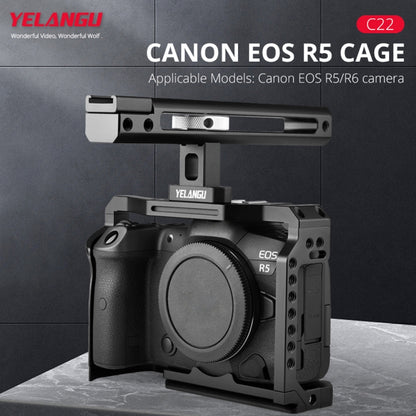 YELANGU C22 YLG0334B Video Camera Cage Stabilizer with Handle for Canon EOS R5/R6 (Black) - Camera Accessories by YELANGU | Online Shopping UK | buy2fix