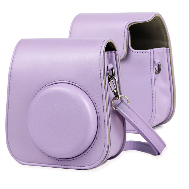 Leather Case Full Body Camera Bag with Shoulder Strap for FUJIFILM Instax mini 11 (Purple) - Camera Accessories by buy2fix | Online Shopping UK | buy2fix