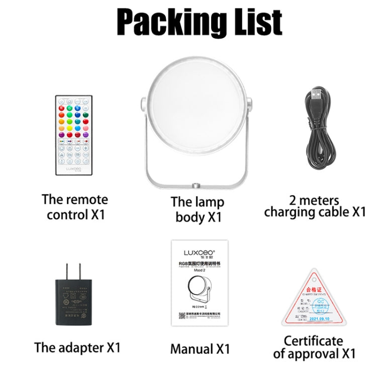 LUXCEO Mood2 RGB Atmosphere Fill Light Desktop Rhythm Pickup Lamp with Remote Control (EU Plug) -  by LUXCeO | Online Shopping UK | buy2fix