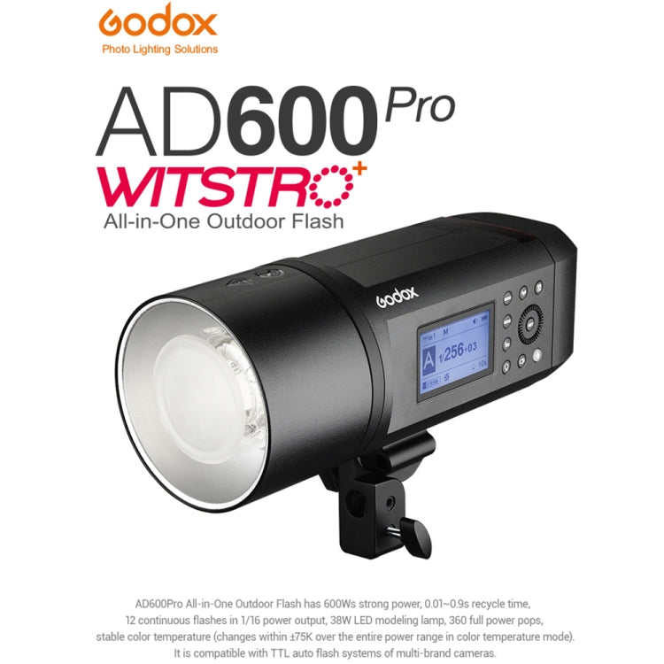 Godox  AD600 Pro WITSTRO 600Ws All-in-One Outdoor Flash 2.4GHz Speedlite Light(US Plug) - Shoe Mount Flashes by Godox | Online Shopping UK | buy2fix