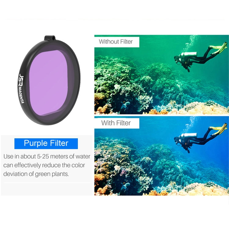 JSR Round Housing Diving 6 in 1 UV + CPL + 16X Macro + Red + Yellow + Purple Lens Filter for GoPro HERO8 Black - Lens Filter by JSR | Online Shopping UK | buy2fix