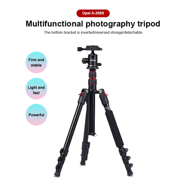 TRIOPO Oubao A-208S Adjustable Portable  Aluminum Alloy Tripod with Ball Head for SLR Camera - Tripods by TRIOPO | Online Shopping UK | buy2fix