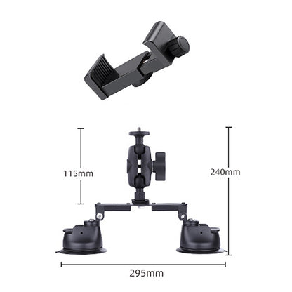 Dual-leg Suction Cup Connecting Rod Arm Phone Clamp Mount(Black) - DJI & GoPro Accessories by buy2fix | Online Shopping UK | buy2fix