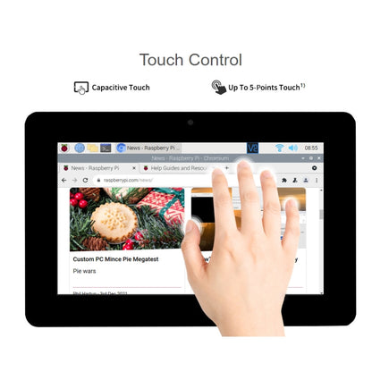 WAVESHARE 8 inch 800 x 480 Capacitive Touch Display for Raspberry Pi, DSI Interface - LCD & LED Display Module by WAVESHARE | Online Shopping UK | buy2fix